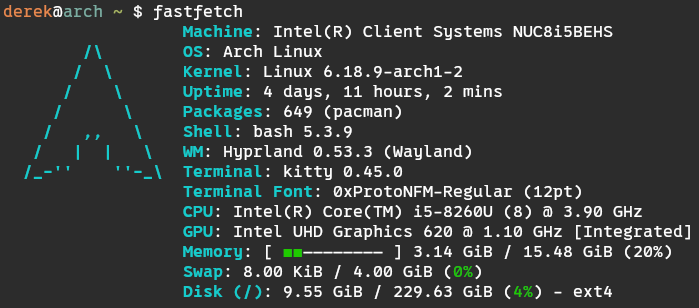 Arch Linux fastfetch
