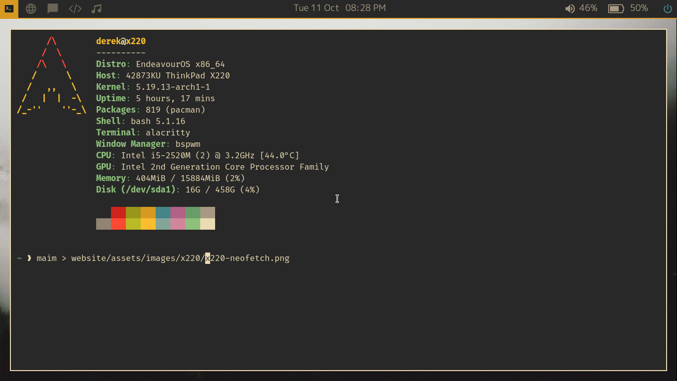 X220 neofetch